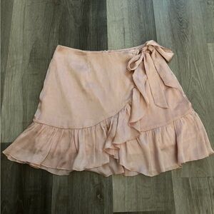 pink floral mini skirt